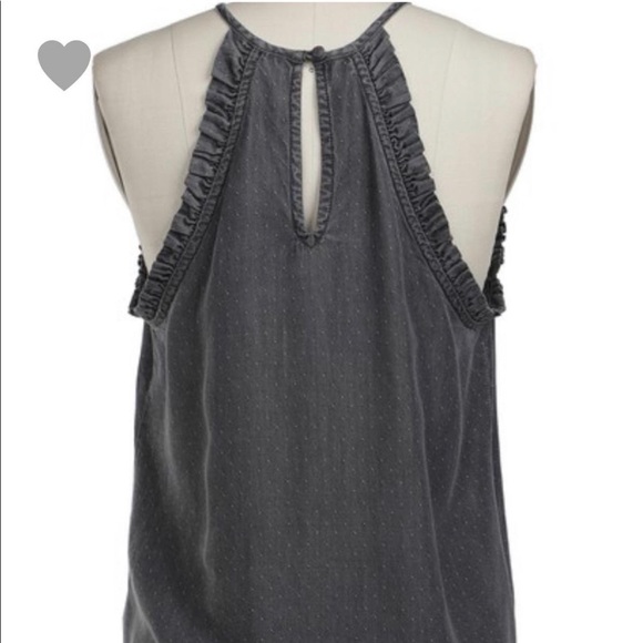 Grey Mini Ruffle High Neck Tank - Picture 2 of 2